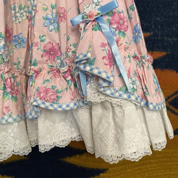Vintage Mini World Ruffled Floral Dress. USA. 100% Cotton. Size 4T. Rare. - Picture 14 of 16